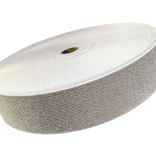 ELASTICO LUREX PLATA/BLANCO
