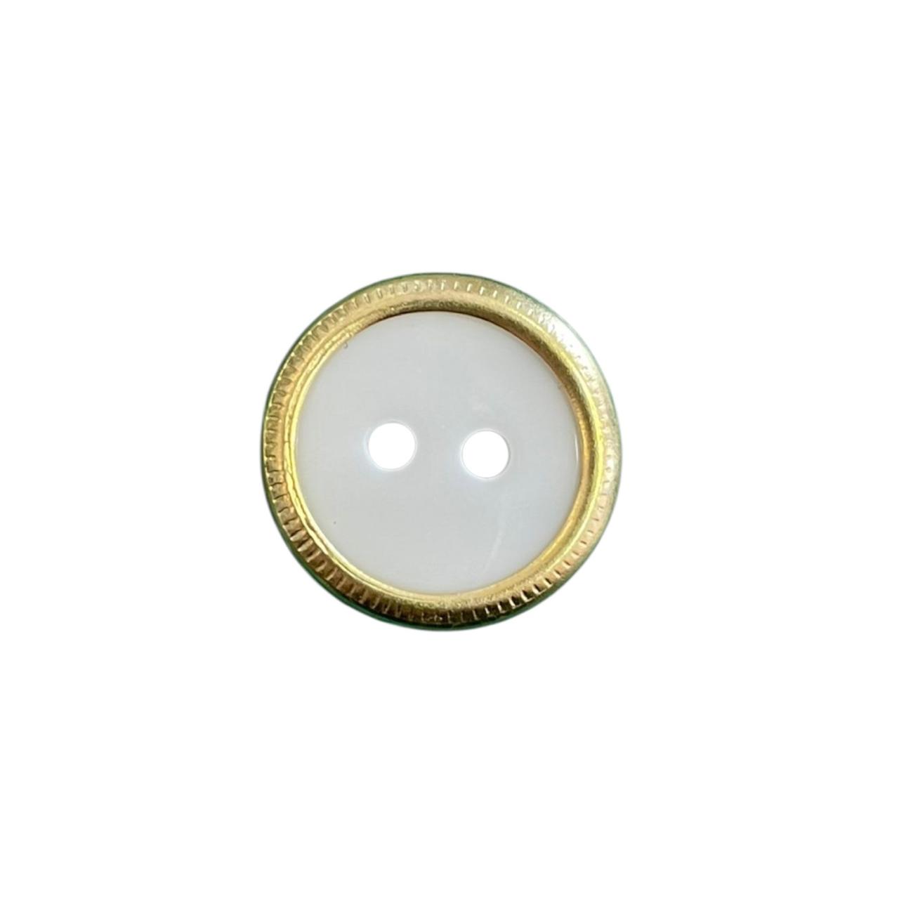 BOTON GRECAS #24 BLANCO CON ARO DORADO