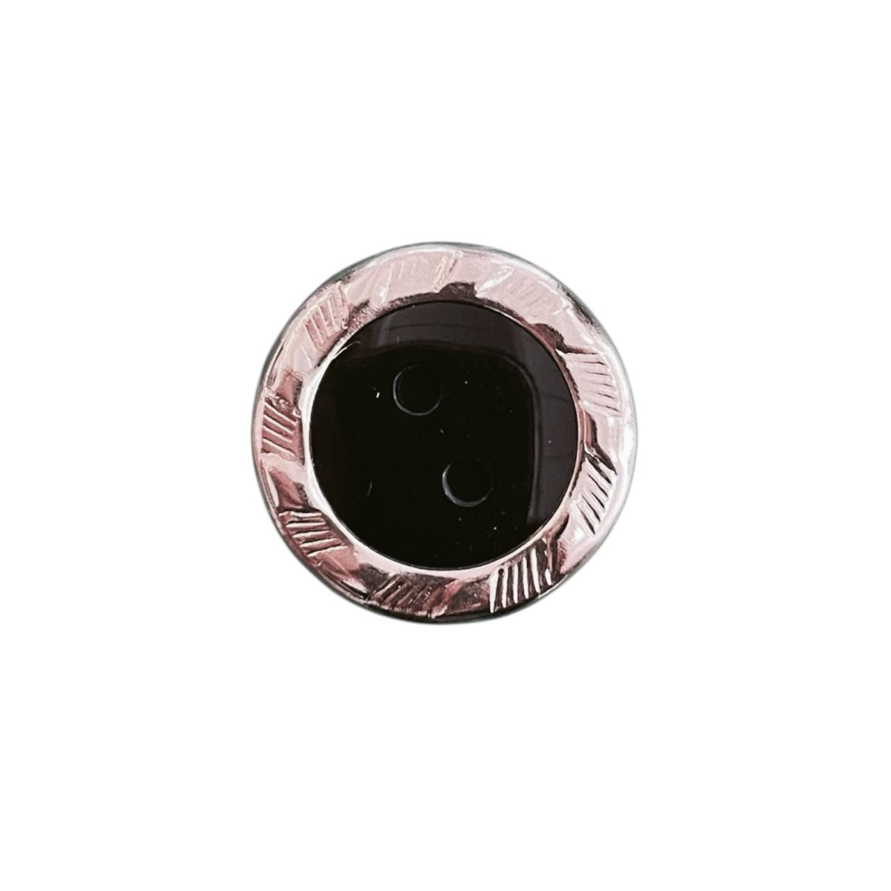 BOTON GRECAS #36 NEGRO ARO PLATA
