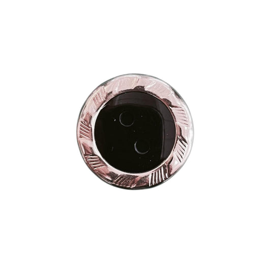 BOTON GRECAS #36 NEGRO ARO PLATA