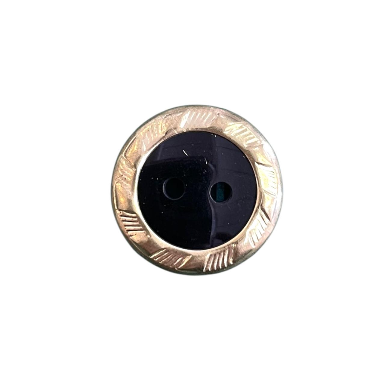BOTON GRECAS #30 NEGRO CON ARO DORADO