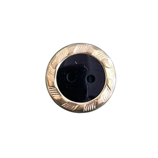 BOTON GRECAS #30 NEGRO CON ARO DORADO
