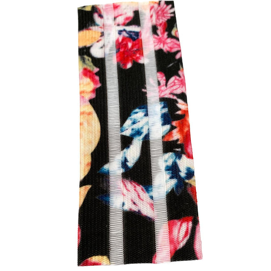 ELASTICO C/VENTILACIÓN NEGRO C/FLORES