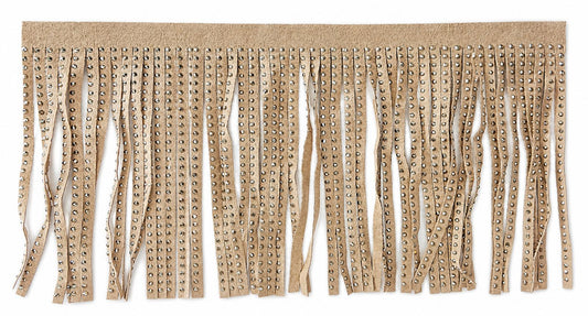 FLECO DE GAMUZA BEIGE CON PIEDRA