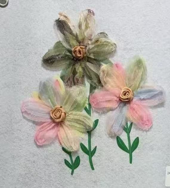 FLORES ROSA Y VERDE 20.4X22 CM