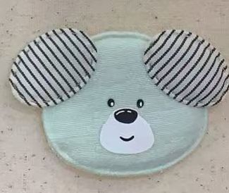 PELUCHE PERRO VERDE OREJAS RAYADAS