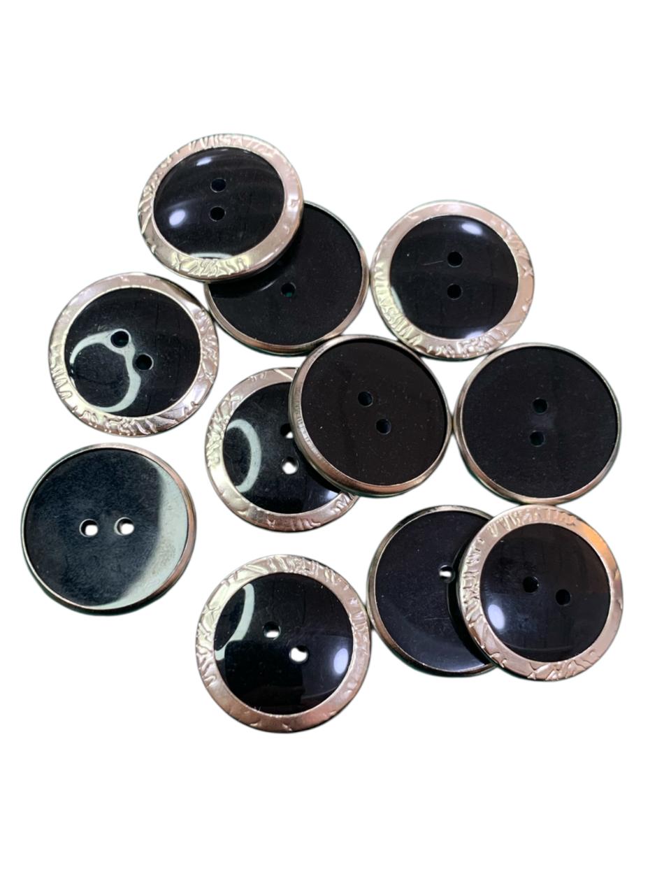 BOTON GRECAS #44 NEGRO ARO PLATA