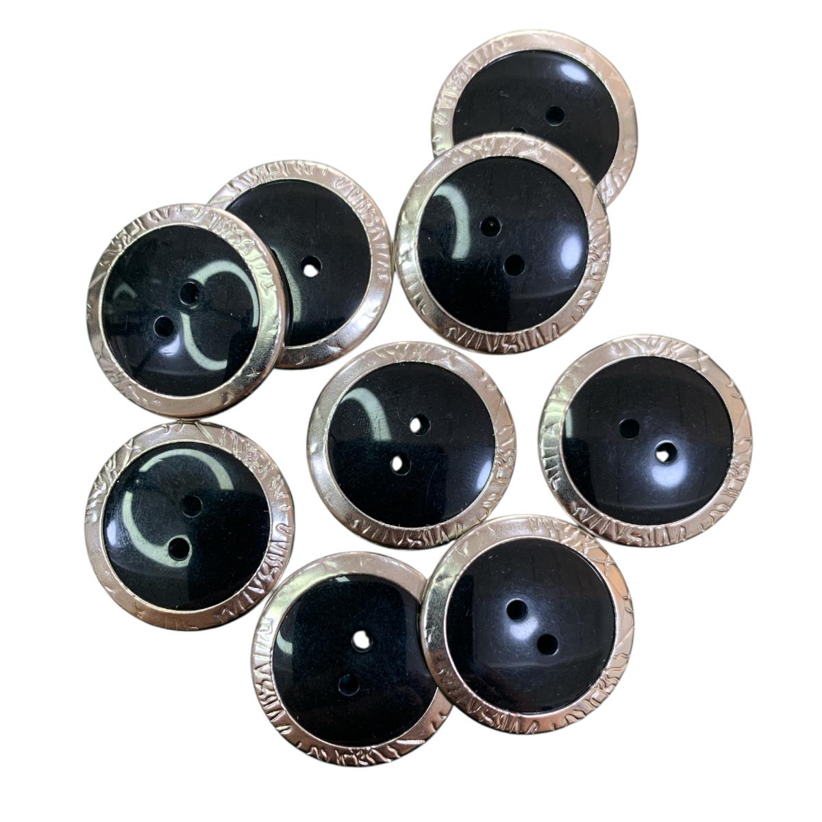 BOTON GRECAS #44 NEGRO ARO PLATA